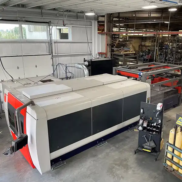 bystronic-fiber-laser-Flextur Bystronic fiber laser cutting at Flextur, delivering precision cutting for high-quality manufacturing.